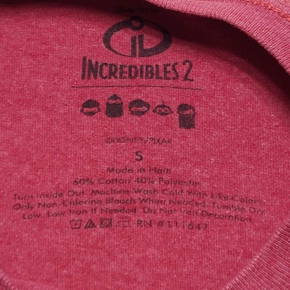 Disney Pixar Incredibles 2 Graphic T-Shirt Kids S Red Short Sleeve Jack Jack - Picture 4 of 9